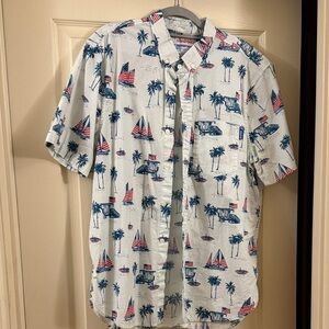 Chubbies Men's White Shirt with Nautical Print